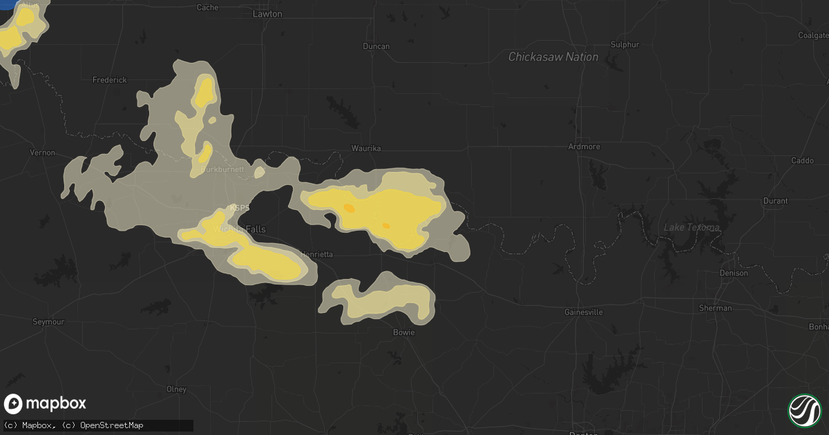 Hail map in Terral, OK on June 2, 2024