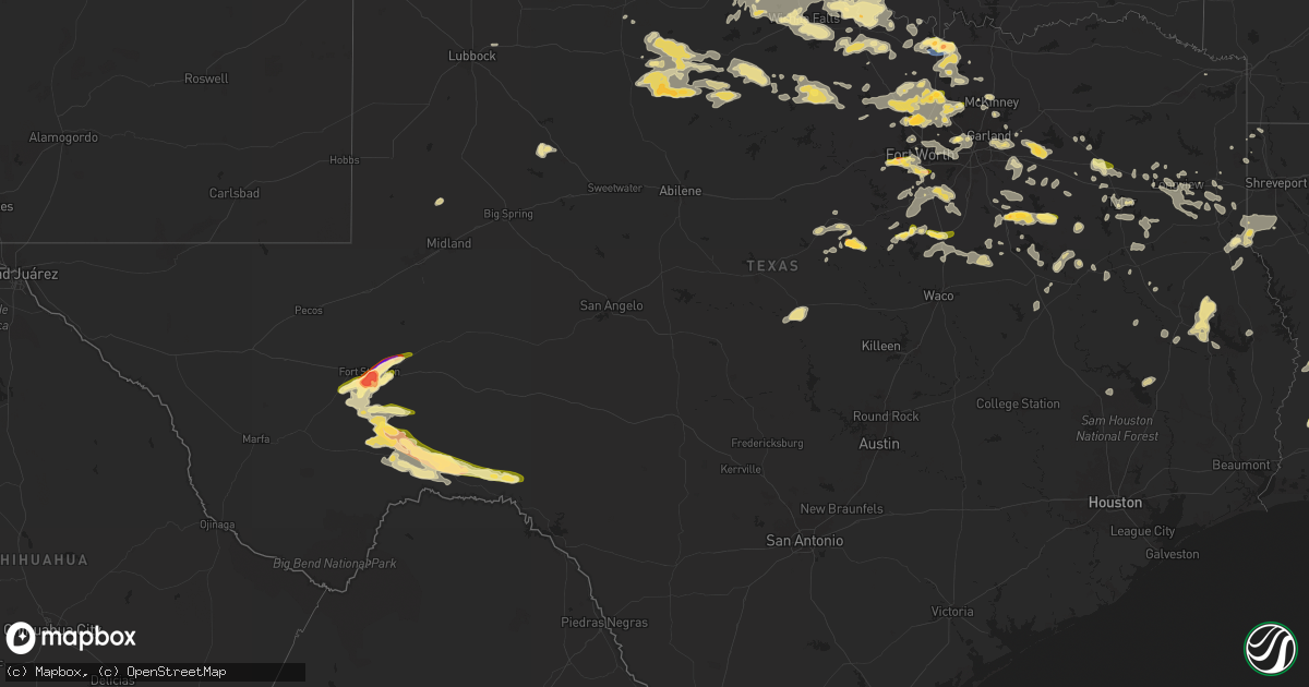 Hail map in Texas on June 2, 2024