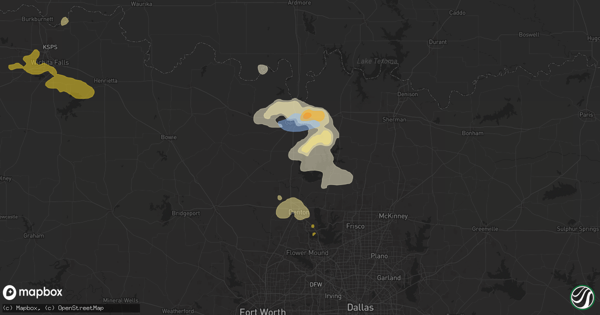 Hail map in Valley View, TX on June 2, 2024