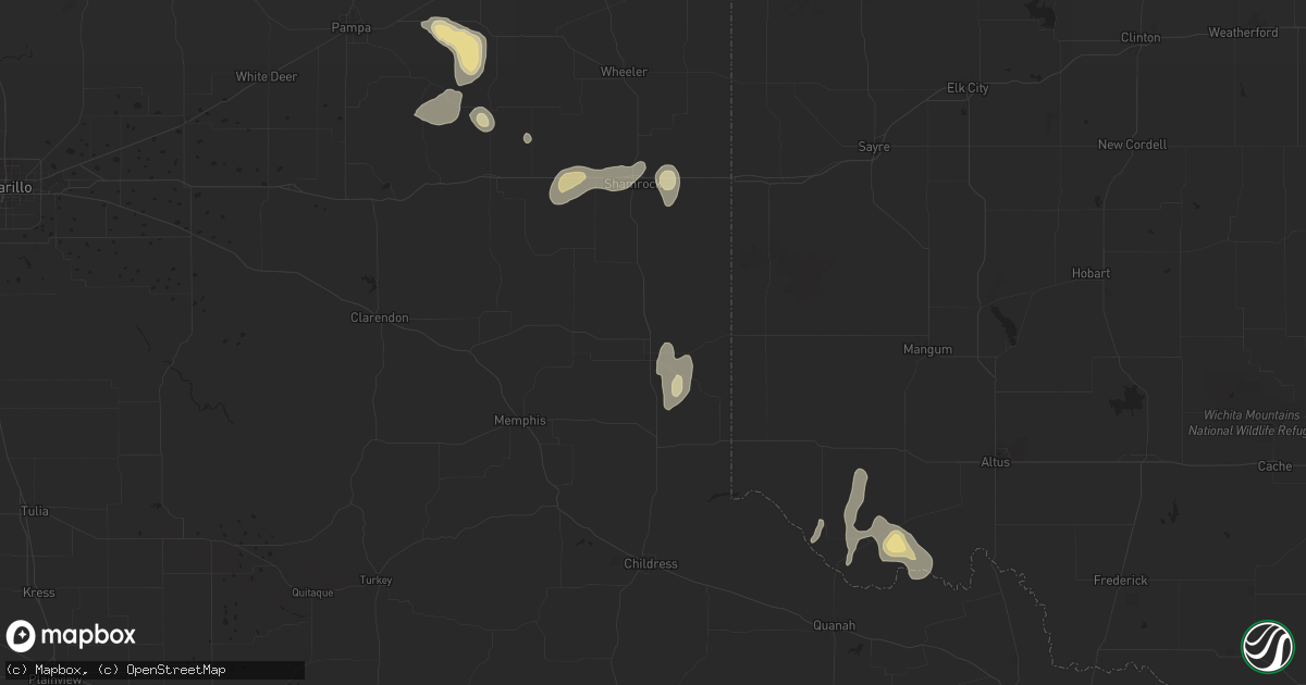 Hail map in Wellington, TX on June 2, 2024