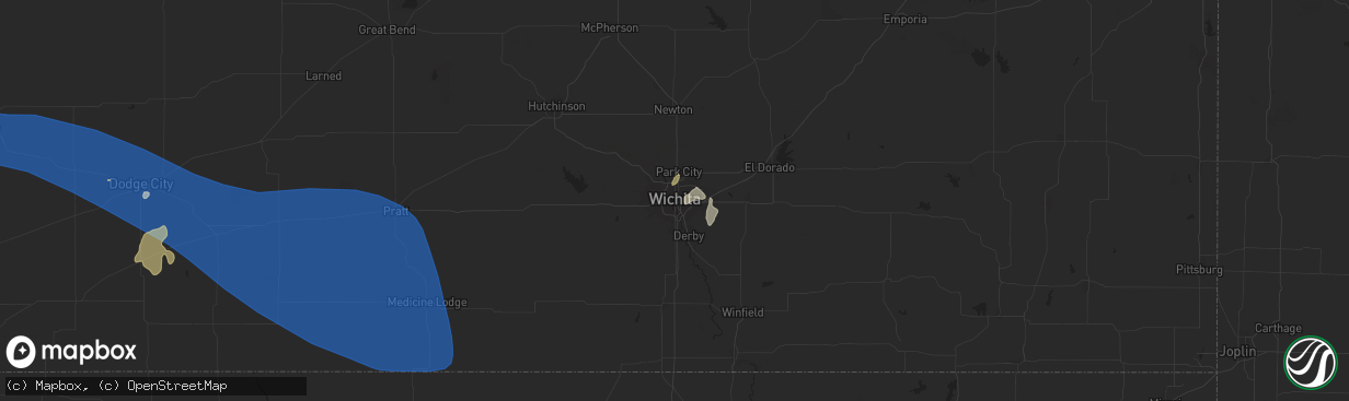 Hail map in Wichita, KS on June 2, 2024