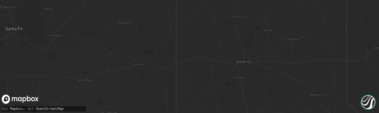 Hail map in Adrian, TX on June 2, 2025