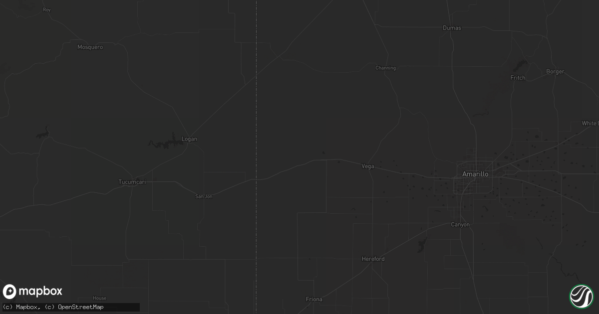 Hail map in Adrian, TX on June 2, 2025