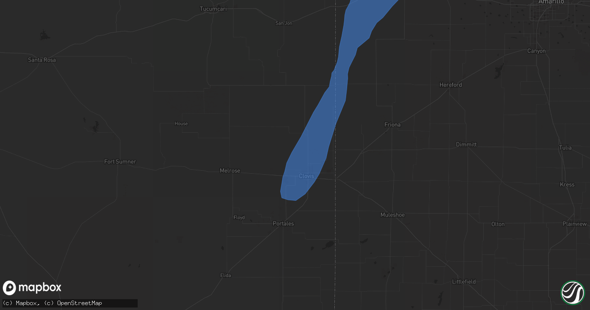 Hail map in Clovis, NM on June 2, 2025