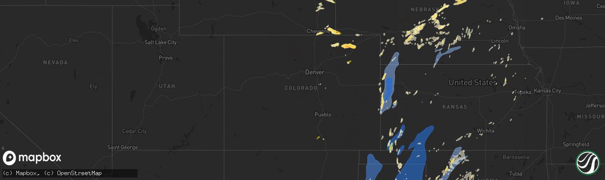 Hail map in Colorado on June 2, 2025