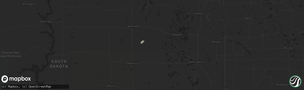 Hail map in Conde, SD on June 2, 2025