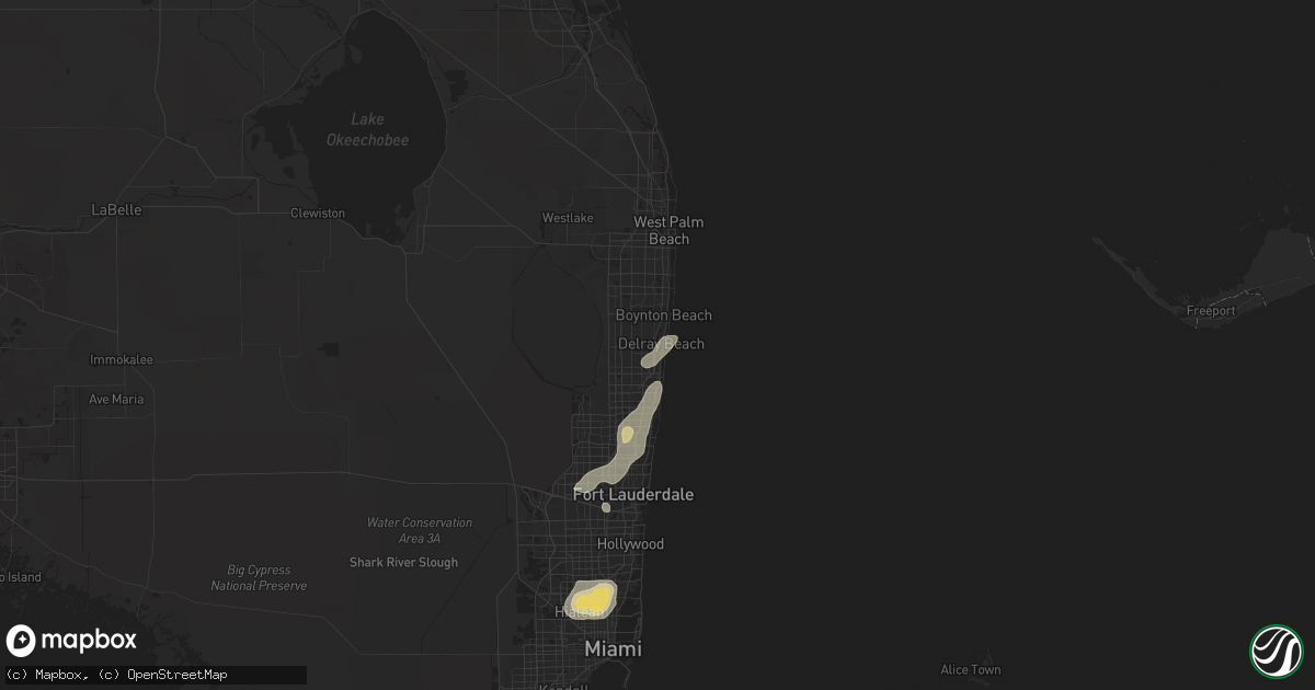Hail map in Delray Beach, FL on June 2, 2025