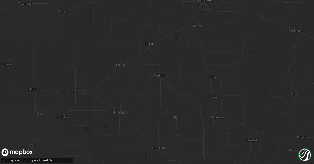 Hail map in Dimmitt, TX on June 2, 2025