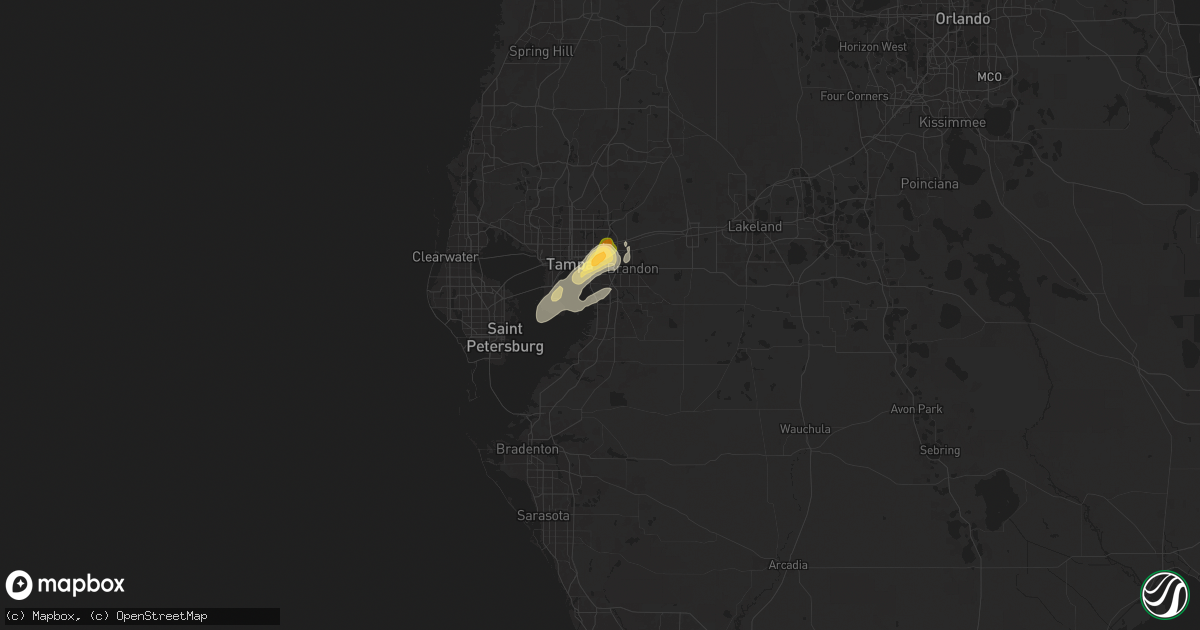 Hail map in Gibsonton, FL on June 2, 2025