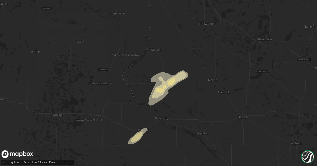 Hail map in Graceville, MN on June 2, 2025