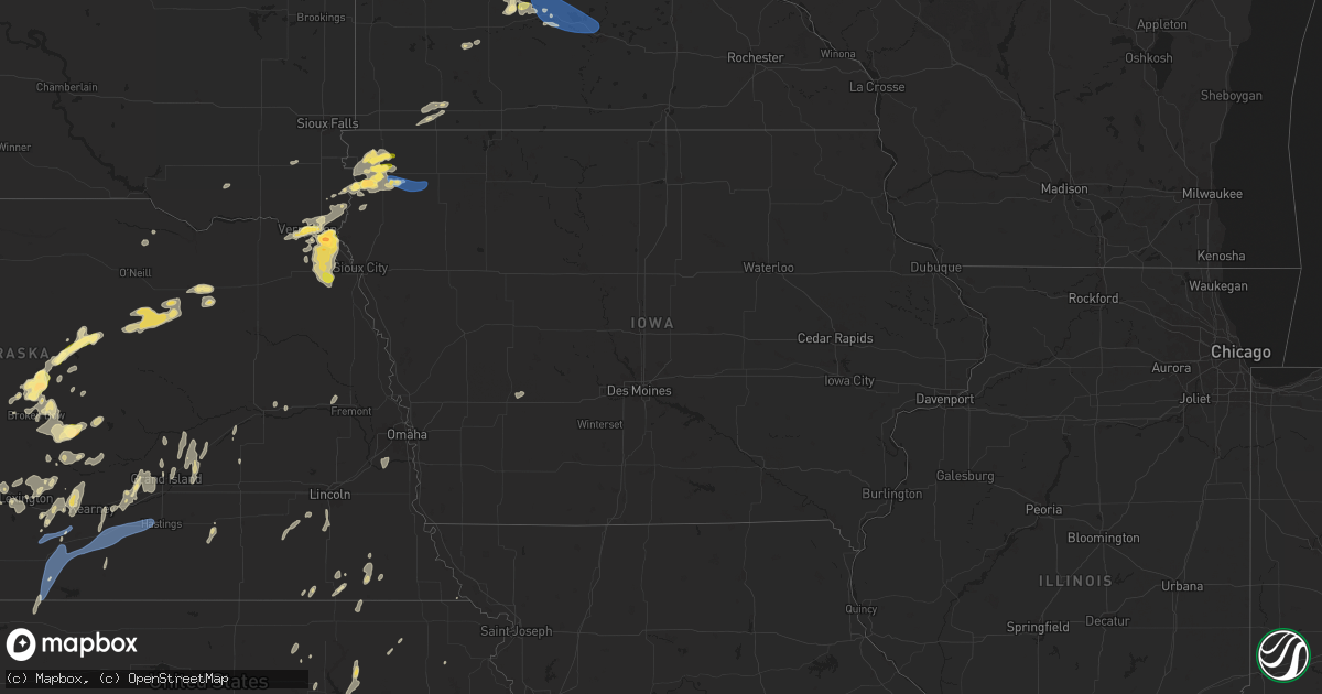 Hail map in Iowa on June 2, 2025