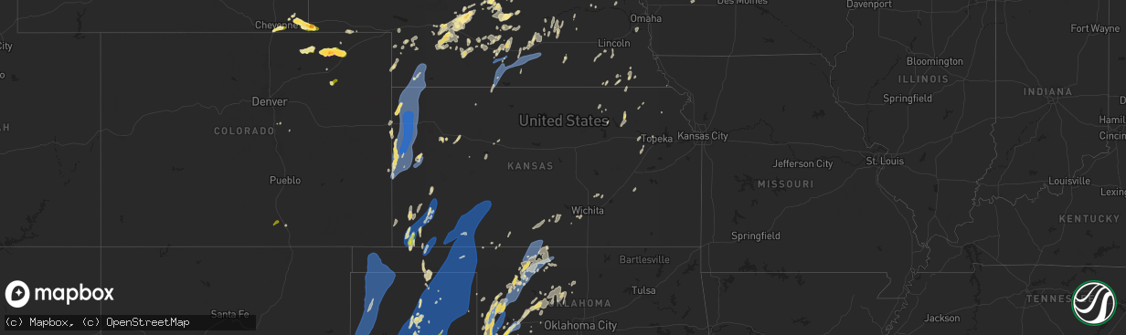 Hail map in Kansas on June 2, 2025
