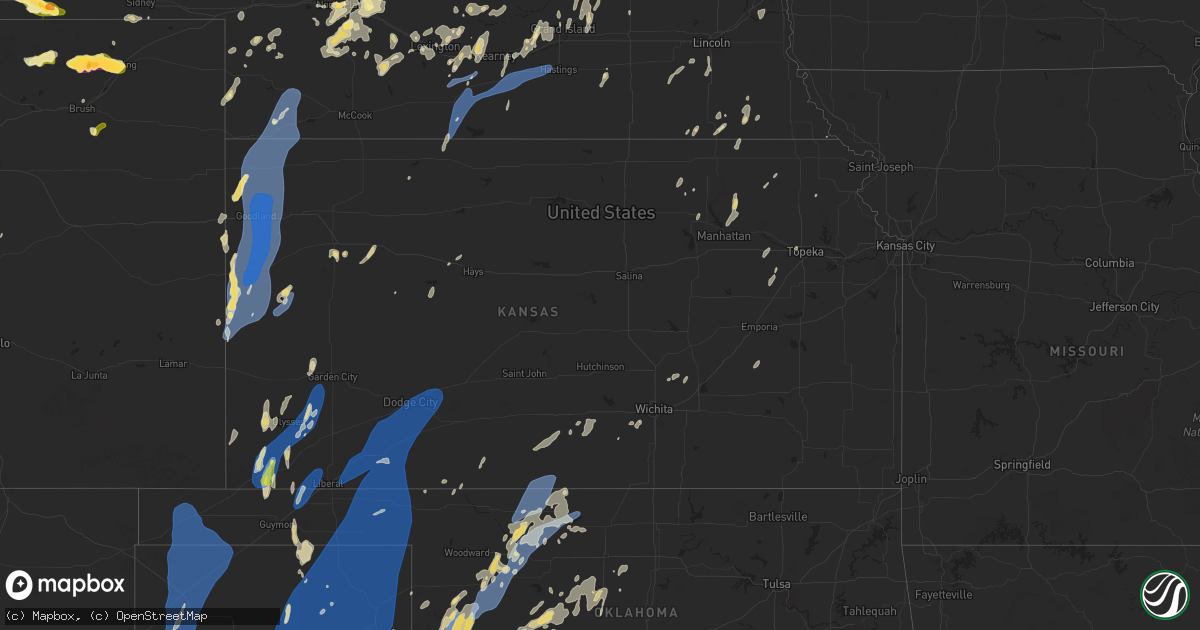 Hail map in Kansas on June 2, 2025