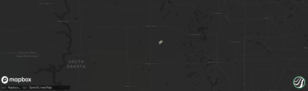 Hail map in Mellette, SD on June 2, 2025