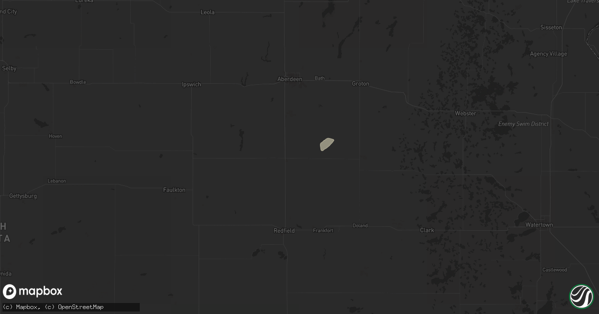 Hail map in Mellette, SD on June 2, 2025