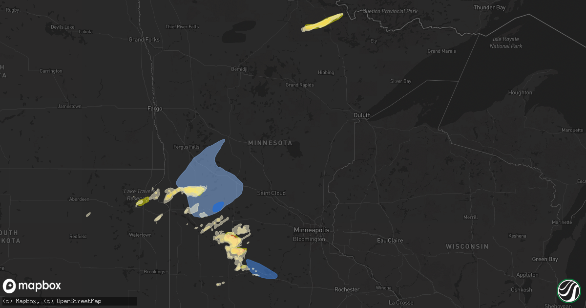 Hail map in Minnesota on June 2, 2025
