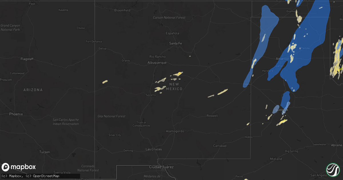 Hail map in New Mexico on June 2, 2025