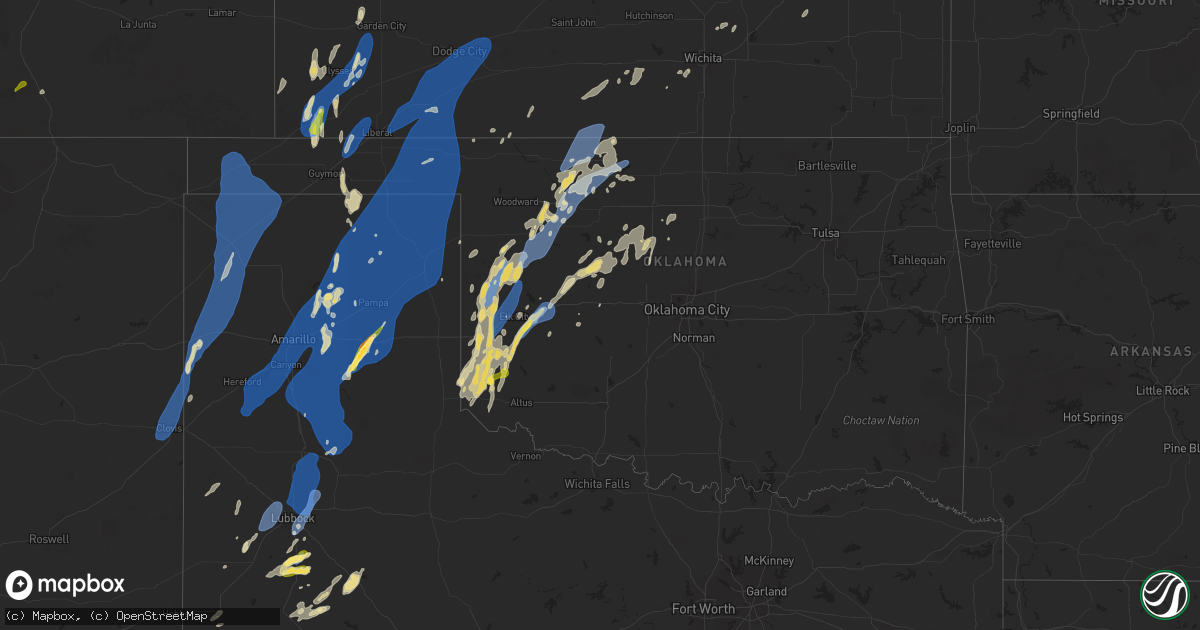 Hail map in Oklahoma on June 2, 2025