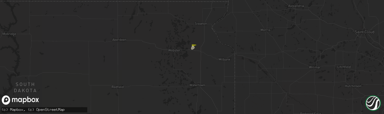 Hail map in Ortley, SD on June 2, 2025