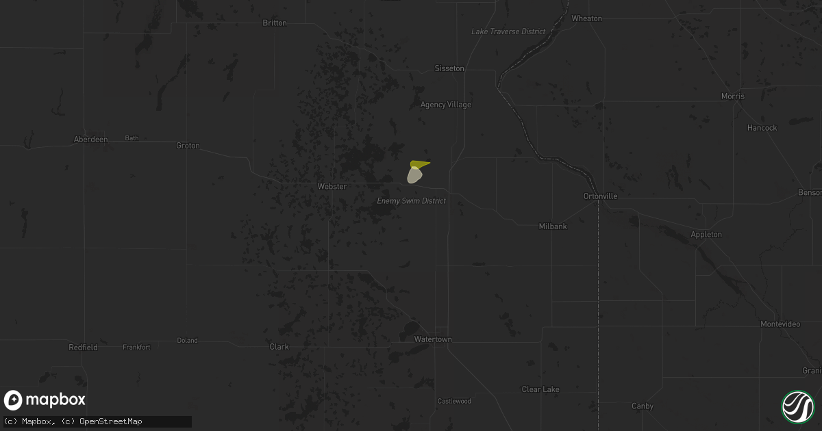 Hail map in Ortley, SD on June 2, 2025