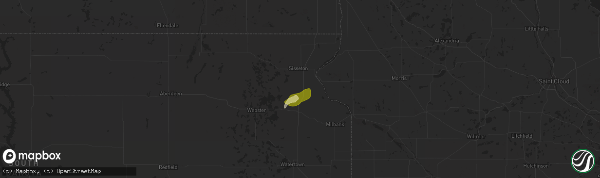 Hail map in Peever, SD on June 2, 2025