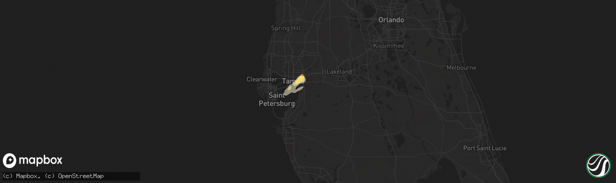 Hail map in Riverview, FL on June 2, 2025