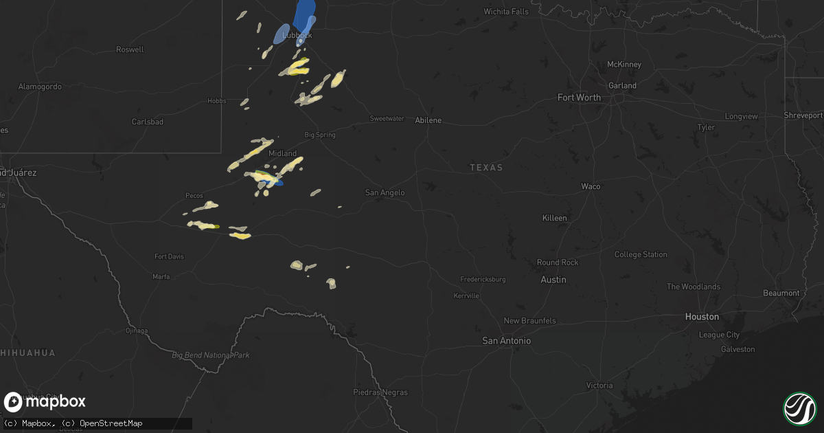 Hail map in Texas on June 2, 2025