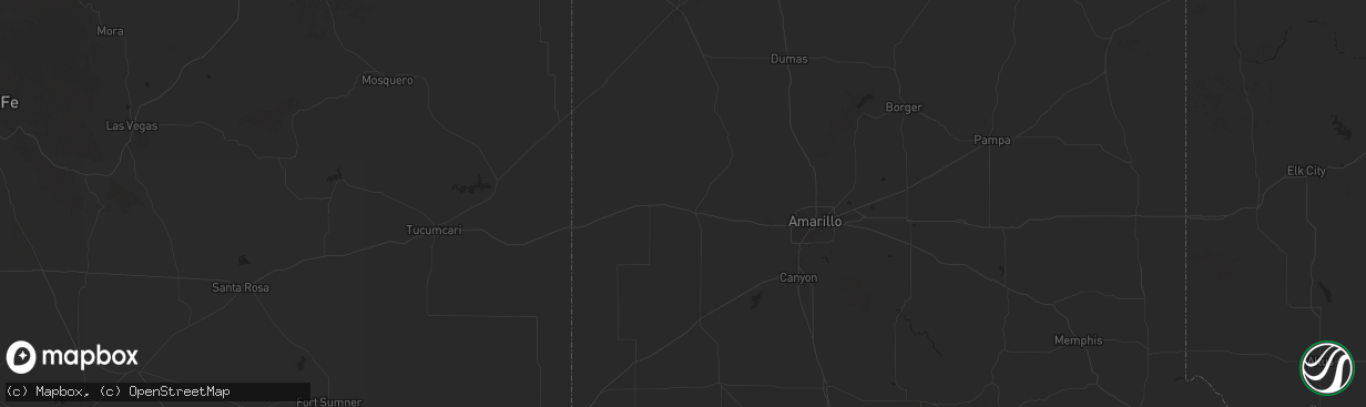 Hail map in Vega, TX on June 2, 2025