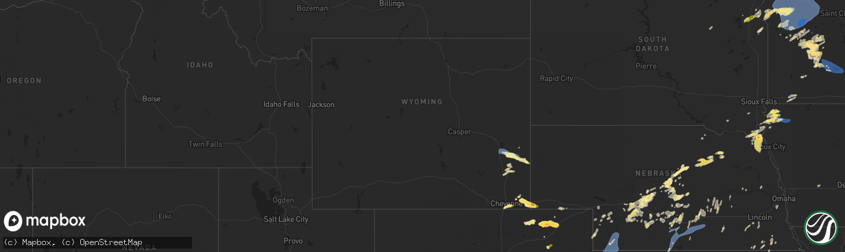 Hail map in Wyoming on June 2, 2025
