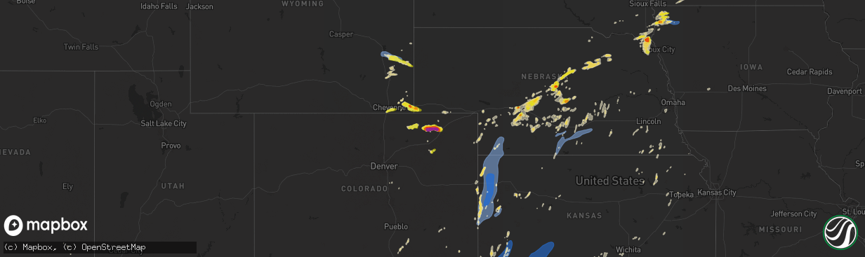 Hail map on June 2, 2025