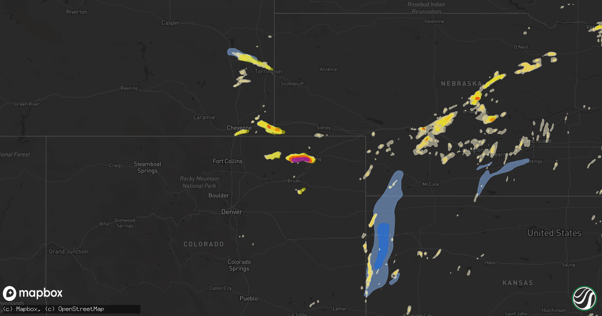 Hail map on June 2, 2025