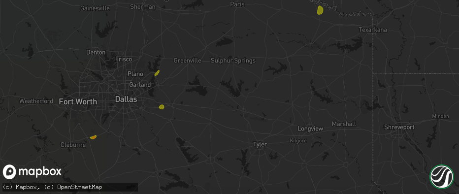 Hail map in Alba, TX on June 2, 2026