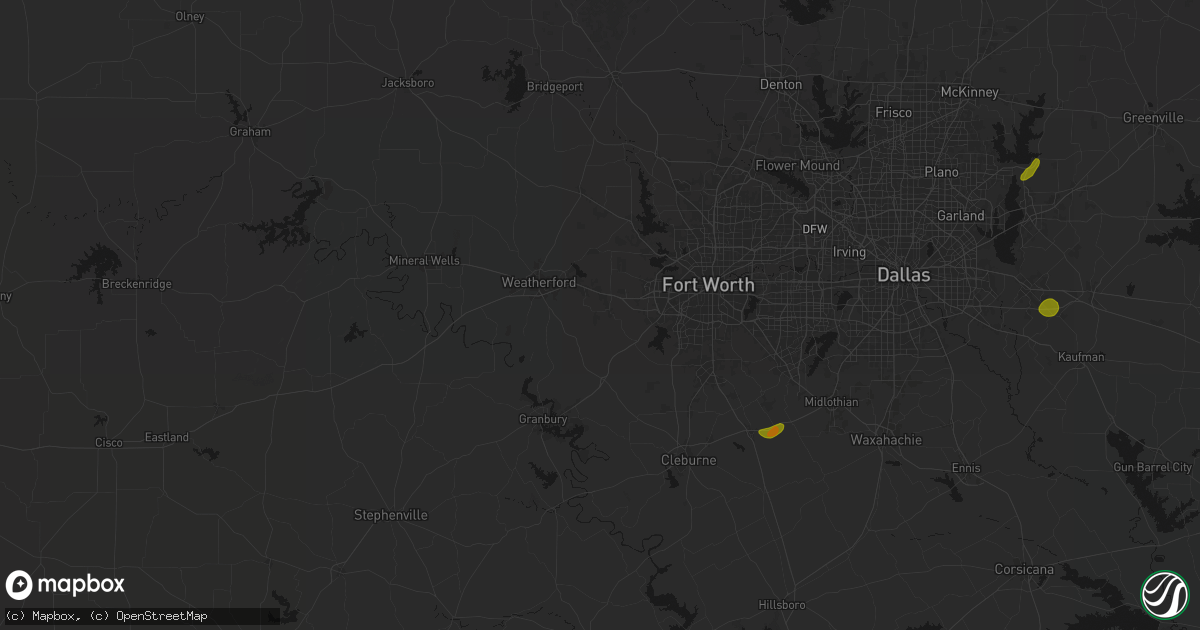 Hail map in Aledo, TX on June 2, 2026