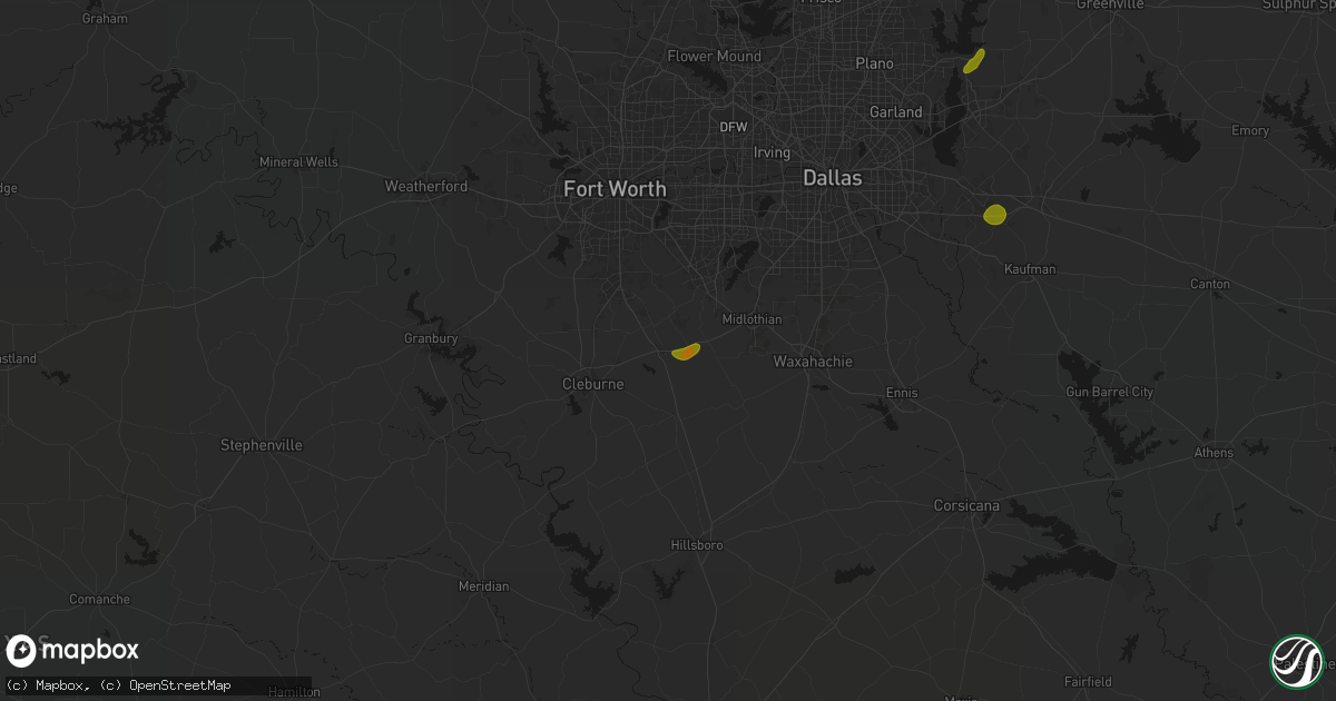 Hail map in Alvarado, TX on June 2, 2026