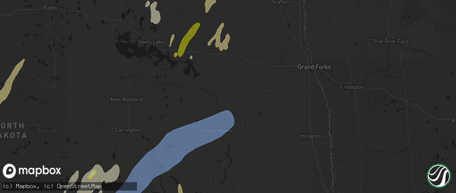 Hail map in Aneta, ND on June 2, 2026