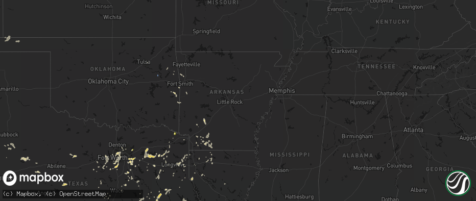Hail map in Arkansas on June 2, 2026