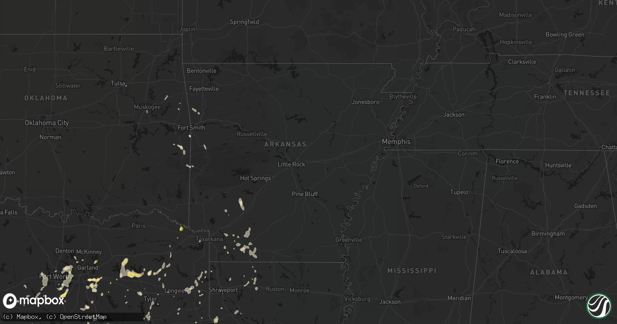 Hail map in Arkansas on June 2, 2026