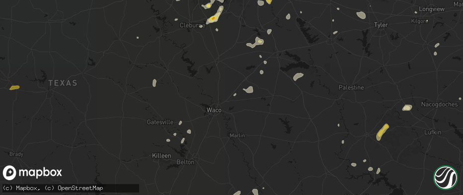 Hail map in Axtell, TX on June 2, 2026