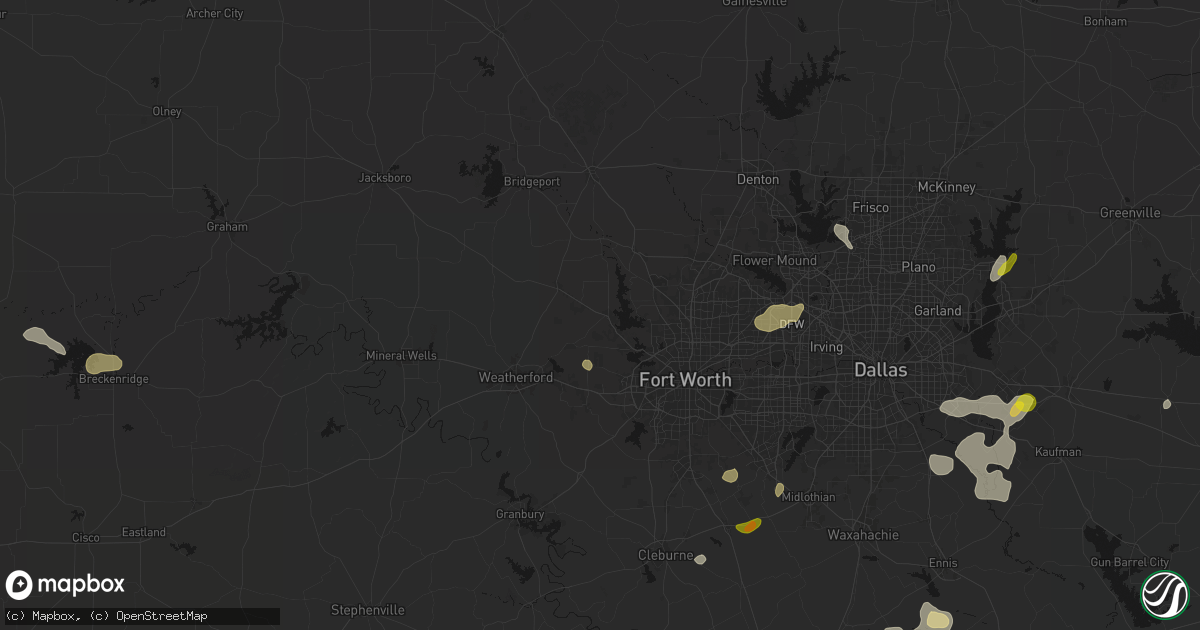 Hail map in Azle, TX on June 2, 2026