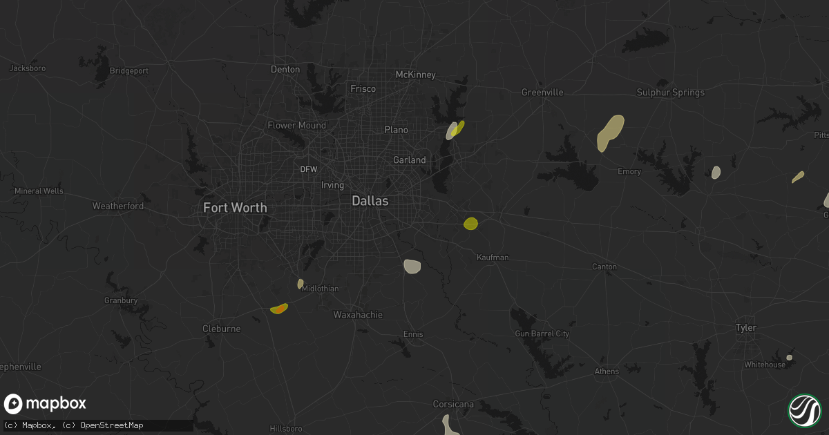 Hail map in Balch Springs, TX on June 2, 2026