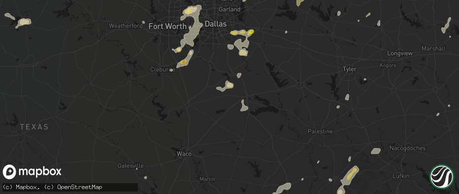 Hail map in Barry, TX on June 2, 2026