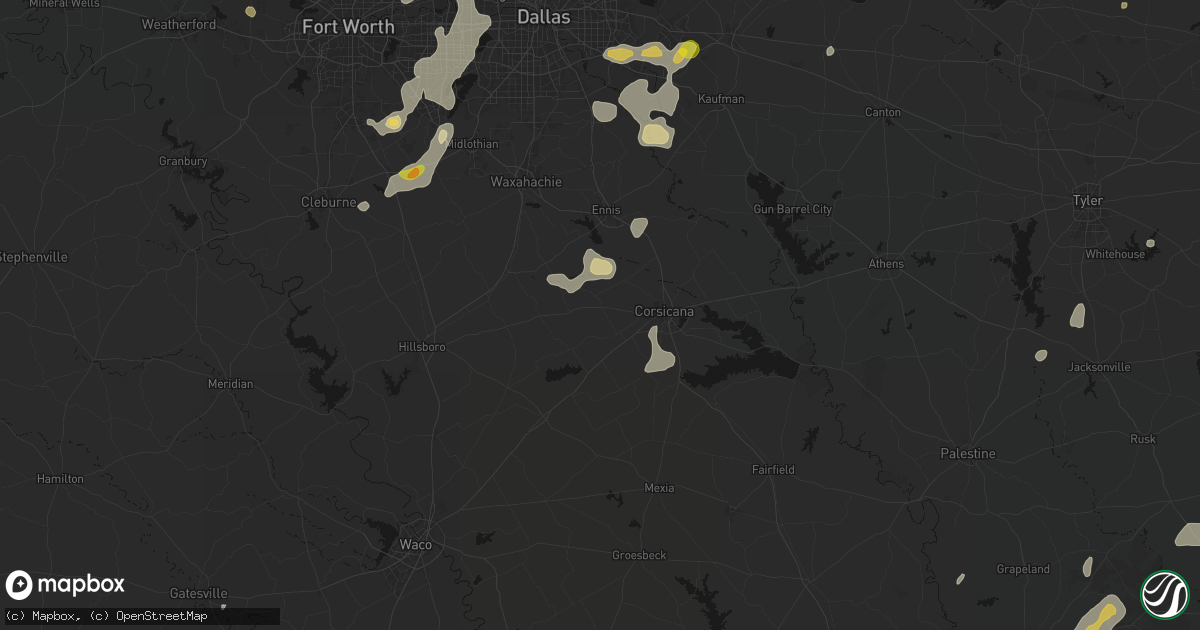 Hail map in Barry, TX on June 2, 2026