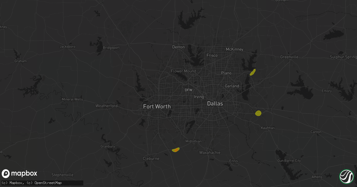 Hail map in Bedford, TX on June 2, 2026