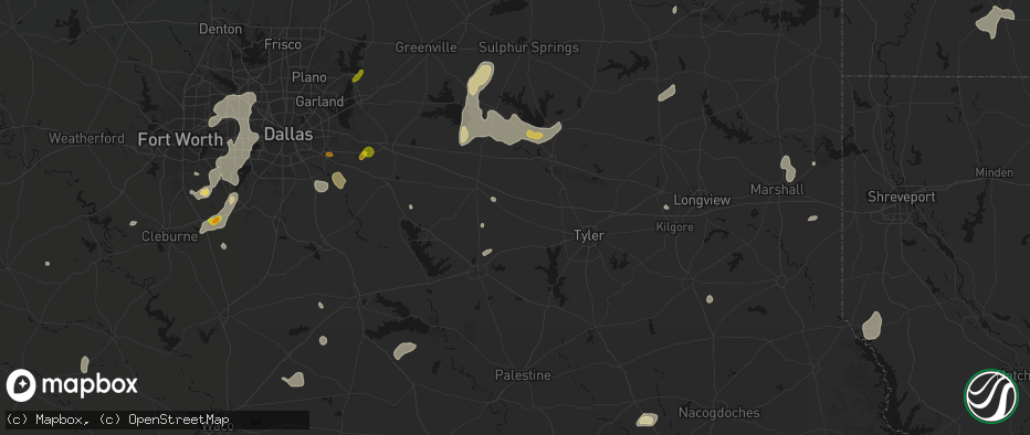 Hail map in Ben Wheeler, TX on June 2, 2026