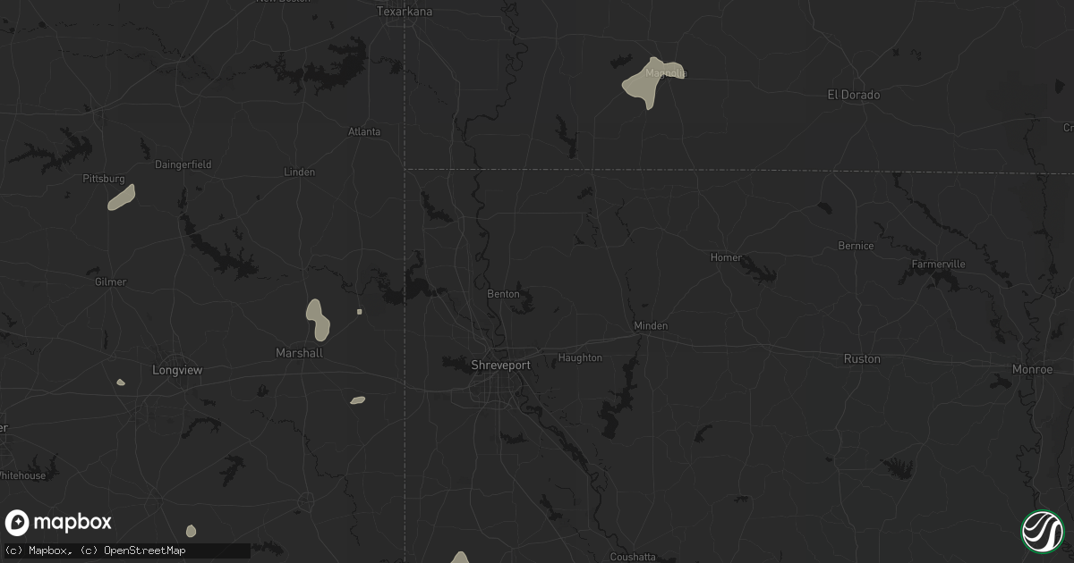 Hail map in Benton, LA on June 2, 2026