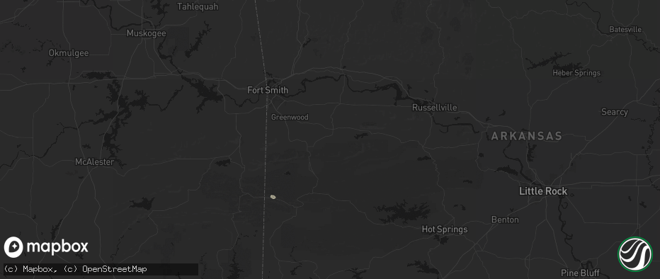 Hail map in Booneville, AR on June 2, 2026