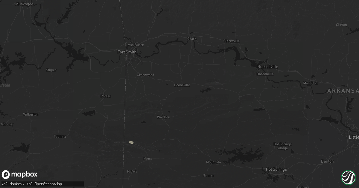 Hail map in Booneville, AR on June 2, 2026