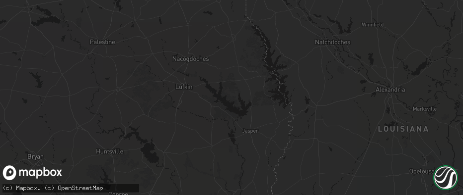 Hail map in Broaddus, TX on June 2, 2026