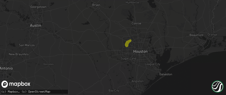 Hail map in Brookshire, TX on June 2, 2026