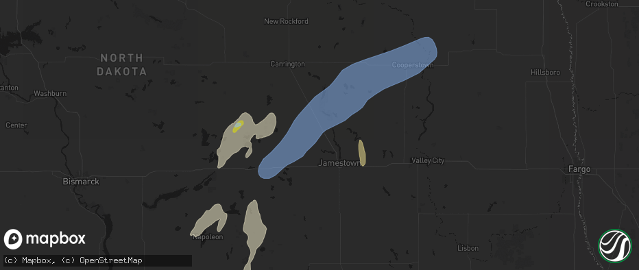 Hail map in Buchanan, ND on June 2, 2026